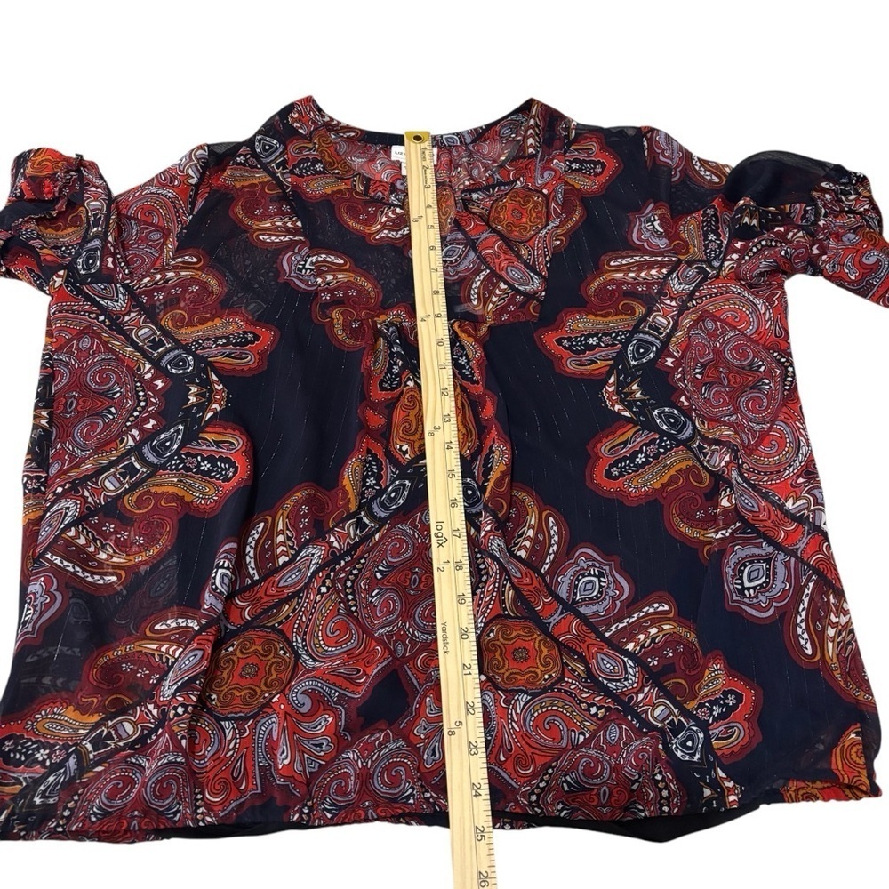 NWT Liz Claiborne Sheer Paisley Print Blouse & Cami Set Boho Women's Size XL - Picture 16 of 16